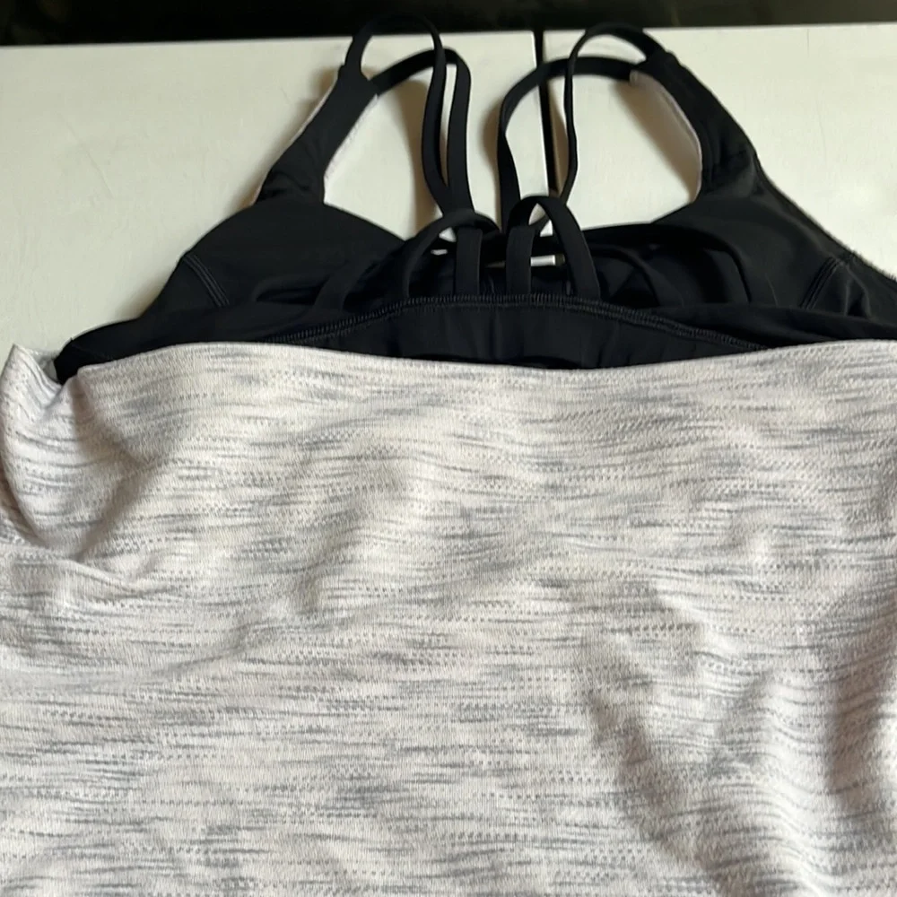 Lululemon Athletica  size 4 gray & black Free to be Wild Two in One tank top